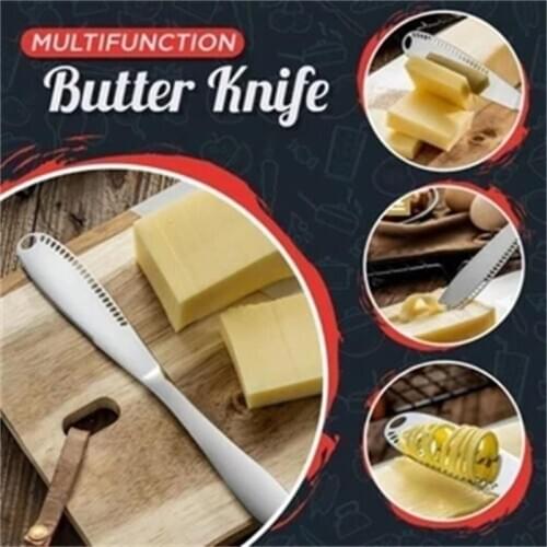 Stainless Steel Butter Knife Cheese Butter Cutter With Hole Multi-function Wipe Cream Bread Jam Knife Kitchen Gadgets