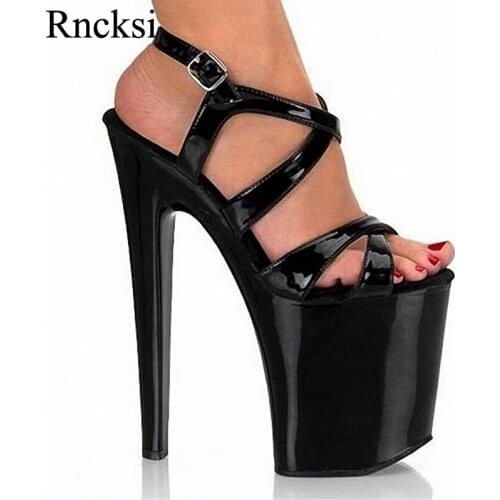 Rncksi New Sexy Sandal Women Shoes 20CM High Heel Platforms NEW Fashion Pole Model Dance Sandals Wedding Party Sandals Shoes