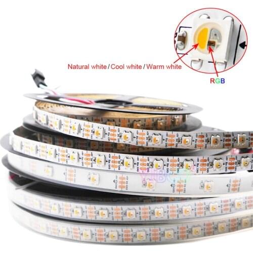 5m DC5V SK6812 4 in 1 pixles LED Strip RGBNW RGBCW RGBWW30/60/144 leds/m individual addressable IP30/IP67 similar WS2812b