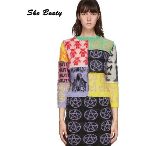 Vintage Knitted Sweater Pullovers 2021 Summer Clothes O-Neck Short Sleeve Plaid Casual Korean Fashion Gothic Y2k Tops Pull Femme