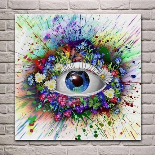 Magic colors eyes flowers psychedelic artwork SH37 living room home wall modern art decor wood frame poster