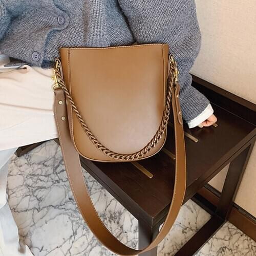2021 Small Bucket Bags for Girls Sac A Main Women Leather Handbags High Quality Vintage Simple Style Messenger Bags Female New