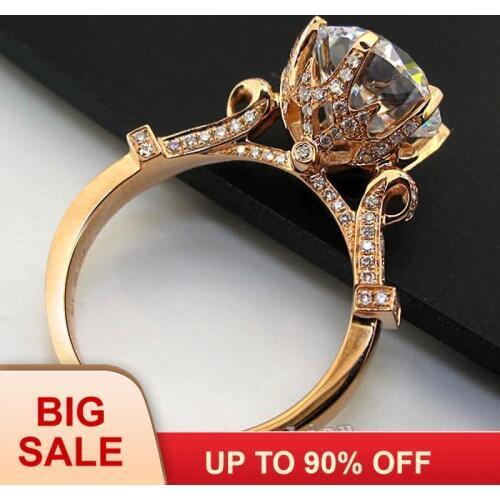 Fashion Jewelry Women Crown Set 3ct Cz birthstones Rose Gold Silver color Engagement Wedding Band Ring for Women