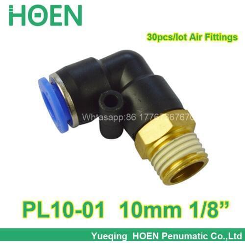 10pcs/lot 10mm thread 1/8" air straight hose pneumatic fitting PL10-01 Push In One touch tube quick pipe connector Quick Fitting