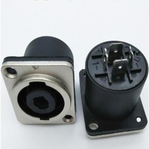 10pcs Metal four-core square speaker professional speaker socket 4-core audio connector amplifier ohm plug