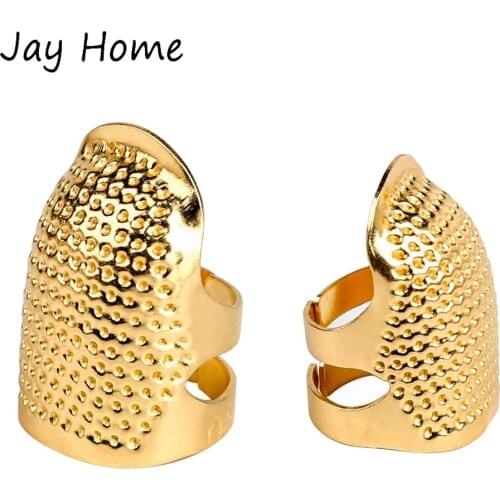 2/1PCS Sewing Thimble Finger Protector Fingertip Thimble Adjustable Metal Sewing Thimble Rings Sewing Quilting Craft Accessories
