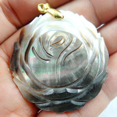 5pcs Natural Freshwater flower Shell Necklace Pendants For Jewelry Making Charms Pendants 45*45MM P306