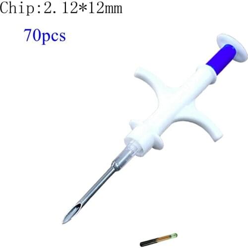 70pcs Rfid Animal Pet Microchips Syringe Plastic Injector Glass Capsule Id Tags for Dog Snake Arowana Registry
