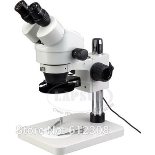 7X-45X Inspection Dissecting Zoom Power Stereo Industry Video Microscope Sturdy metal pillar stand + 56 LED Light Illuminator