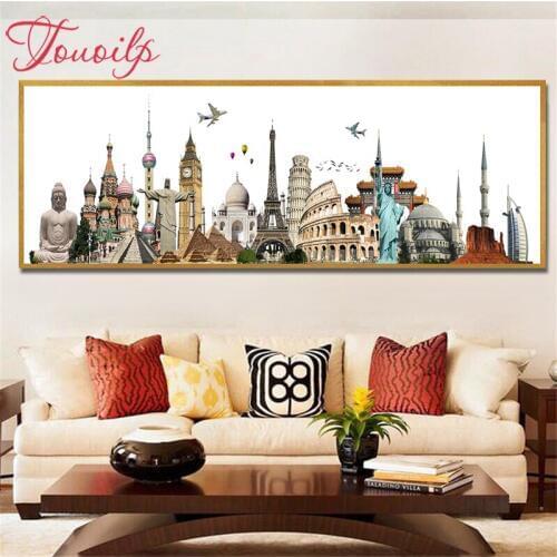 TOUOILP Full,5d,Diamond Embroidery,Large,diy,Diamond Painting,City Symbol/New York/Paris/London image,Stitch Cross,Mosaic pictur
