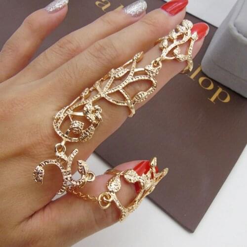 Diamond Cutout Ring Jewelry Luxury Boho Indian Jewelry for Women Wholesale Fashion Gothic Punk Hiphop Retro Girl Ring Gift Party