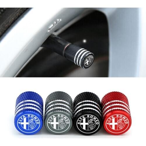 Car Tire Air Valve Caps for Alfa Romeo Spider 147 155 156 159 Giulia Mito Stelvio 4C GT Giulietta Metal Wheel Caps Accessories