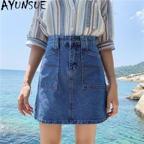 Женские юбки джинсовые AYUNSUE China At AliExpress