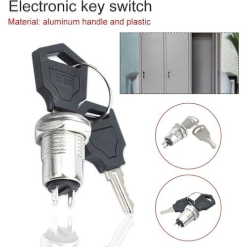12mm Zinc Alloy Electronic Key Switch ON OFF Lock Switch Phone Lock Security Keylock Switch +2 Keys