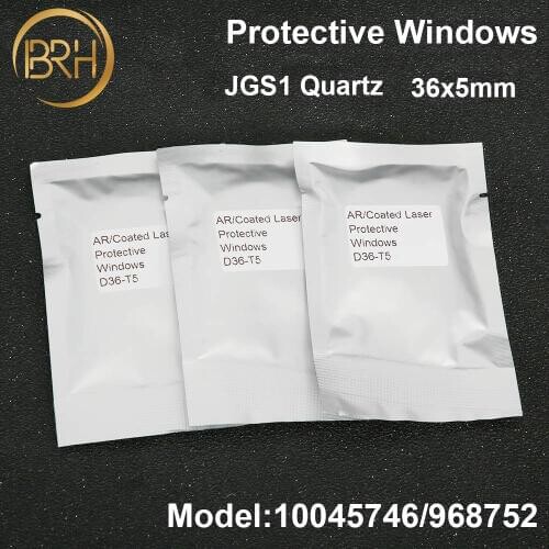 BRH 10pcs/lot JGS1 Quartz Bystronic Protective Windows/Lens 10045746/968752 36*5mm For Bystronic/Highyag/IPG Laser Machine