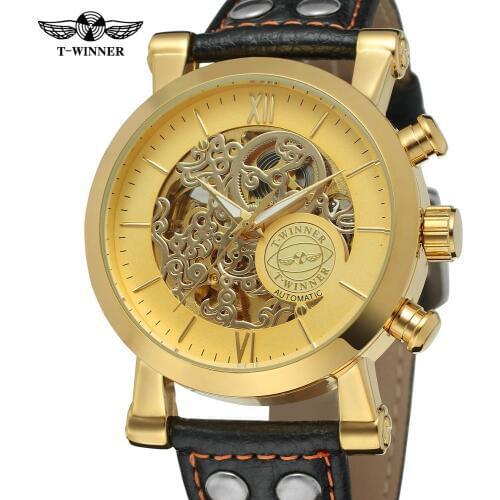 WINNER WATCH Fashion Trends Automatic men watch three hands one eye simple fancy nine colors can be selected