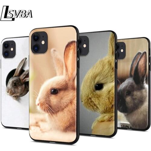 Cute Lovely Rabbit Anti-fall Silicone Phone Case For iPhone 11 Pro XS Max X XR 6S 6 7 8 Plus 5S Soft Black Cover Capa