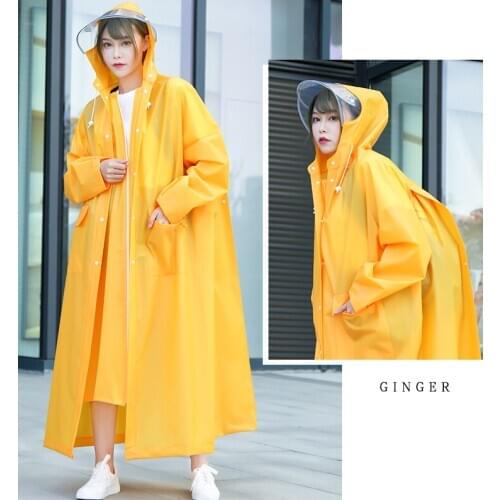 Long Raincoat Transparent Plastic Outdoors Cycling Waterproof Raincoat Hiking Mountaineering Yagmurluk Woman Jacket BE50rc