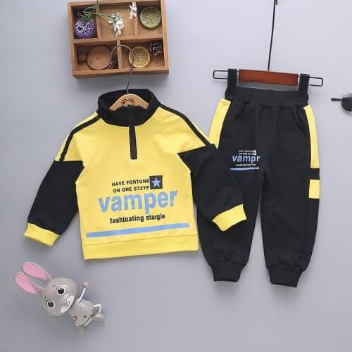Spring Autumn Children Fashion Clothes Baby Boys Girls Patchwork Letters T Shirt Kids Infant Clothing Toddler Casual Tracksuits