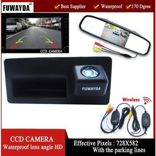 FUWAYDA Night Vision 170'' Wide view Angle HD Handle CCD Car RearView Reverse parking Camera for Audi A4 A6 A8L S5 Q3 Q5
