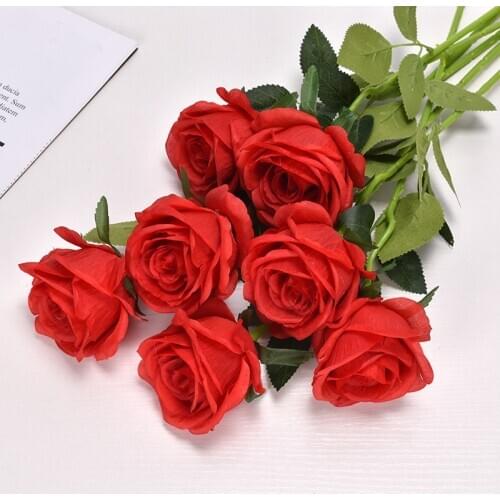 Rose Wedding simulation flower silk flower home hotel wedding decoration artificial flower ins wind factory direct sale