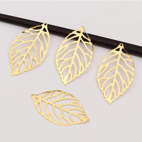 Lucia Crafts 12/18 Pcs/Lot Metal Gold Leaves For DIY Jewelry Materials Alloy Filigree Accessories G1111