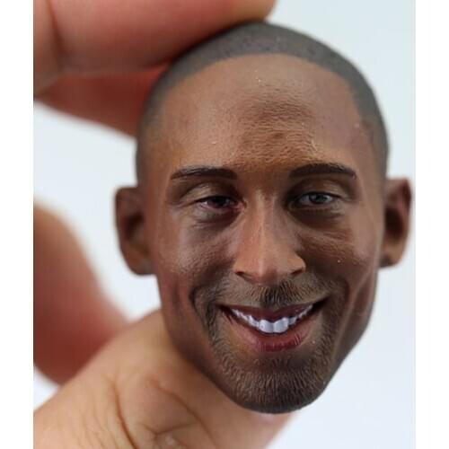1/6 Scale Kobe Bean Bryant Head Sculpt Smile for 12in Action Figure Phicen M36B Body Model Toy