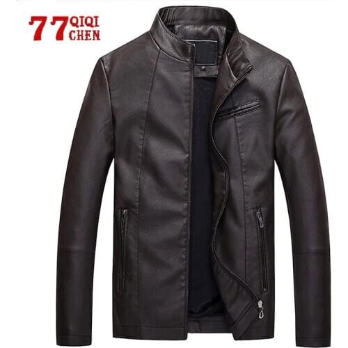 Mens Leather Jackets Winter Fleece Motorcycle PU Leather Coat Men Classic Bike Jacket Male Plus Velvet Thick Coats Brand Cloth