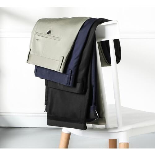 Mens High Waist Comfort Straight Fit Pant 2021 New Summer Thin Casual Loose Mens Business Casual Trousers Plus Size 42