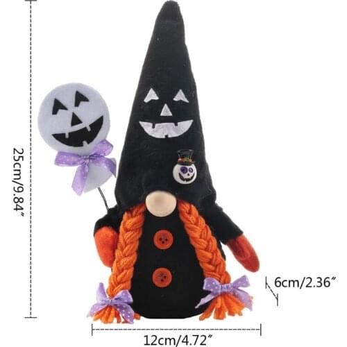 Set of 2 Halloween Gnomes Plush Decor Handmade Swedish Tomte Gnome Scandinavian
