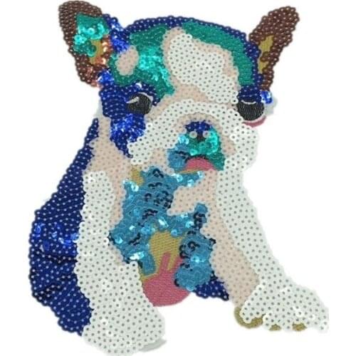50pcs/Lot Embroidery Patches Letters Clothing Decoration Accessories Animal Pet Dog Sequins Diy Iron Heat Transfer Applique