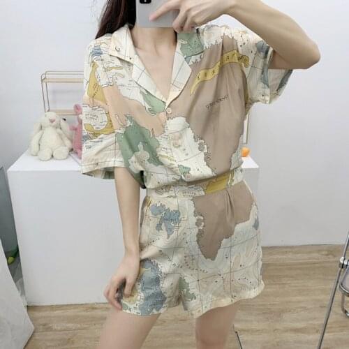 New Style Summer Ladies Home Service Viscose Fiber Home Service Pajamas Cotton Short-sleeved Shorts Two-piece Loose Sleepwear