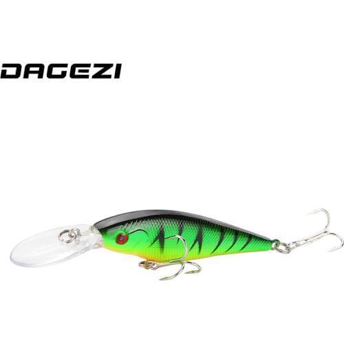 DAGEZI Minnow Fishing Lure 0.5-1.5M Diving depth 1pcs Hard Bait 11CM 10G Artificial Bait For Carp Fishing Wobbler pesca