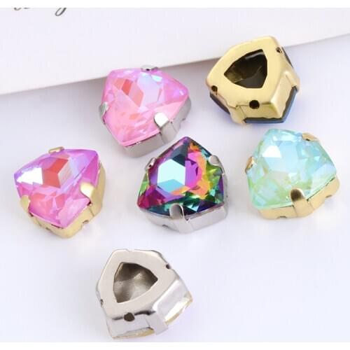 7mm Sew On Rhinestones Pointback Strass Crystals With Copper Claw K9 Glass Strass Wedding Dresses Bags Decorations Stones