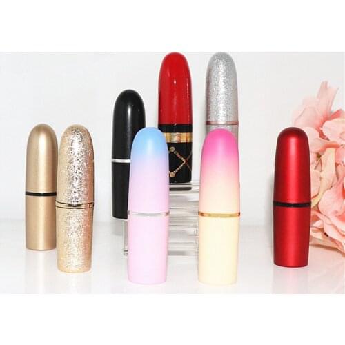 200 x 12.1mm Top Quality Diamond Gold Silver Bullet Shape Empty Lipstick Tubes Homemade Beauty Makeup Lip Balm Tube Packaging