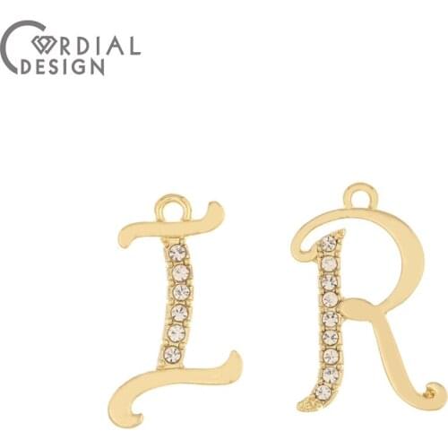 Cordial Design 100Pcs Jewelry Accessories/Rhinestone Charms/Letter Shape/Earrings Pendant/Hand Made/Jewelry Findings & Component