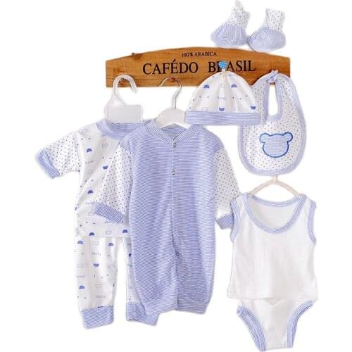 8Piece/0-3Months/Spring Autumn Newborn Baby Tracksuit 100% Cotton Kids Clothes Suit Unisex Infant Boys Girls Clothing Set
