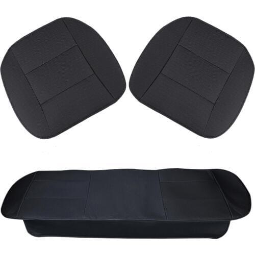 Universal Auto Car Breathable PU Leather Front Rear Seat Cover Protector Seat Cushion Black Beige