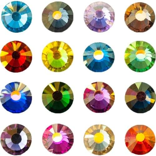 YANRUO SS16 Hot-Fix Rhinestones Glass Strass Flatback Hotfix Iron On Crystals Rhinestone For Garment Decoration Colorful AB