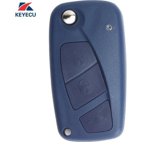 KEYECU Replacement Remote Car Key Fob 3 Button 433MHz PCF7946 for Fiat Punto Ducato Stilo Panda Central, Blue