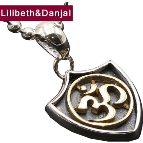 Scripture Golden Shield Necklace Pendant Real 925 Sterling Silver Vintage Fashion Fine Jewelry Women Men 2021 Free Shipping P22