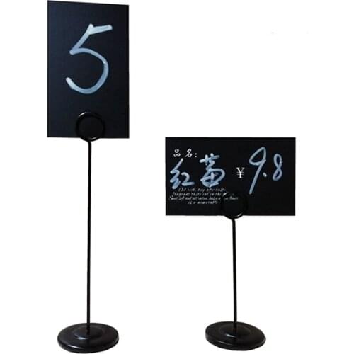 1pcs Black Metal Hotel Table Place Number Holder Stand