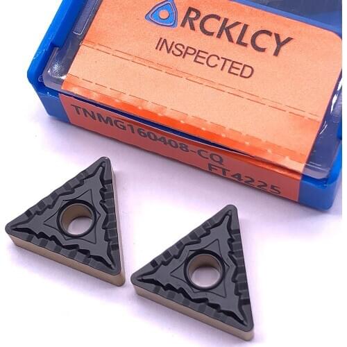 10pcs RCKLCY TNMG160408 CQ FT4225 External Turning Tool Carbide insert CNC blade carbide insert Machining for steel