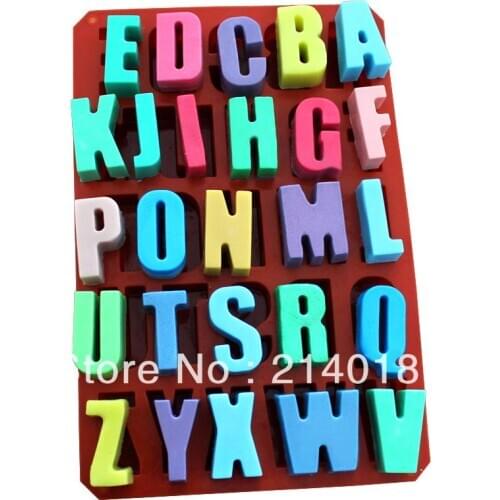 26 English alphabet mould chocolate mold Free shipping new style silicone fondant cake mold chocolate Manufacture mold NO.:CH073