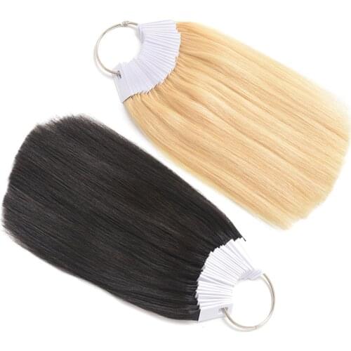 30 Pcs/Set 100% Human Virgin Hair Color Ring for Human Hair Extensions and Salon Hair Dyeing Practice Sample Can Dye Any Color