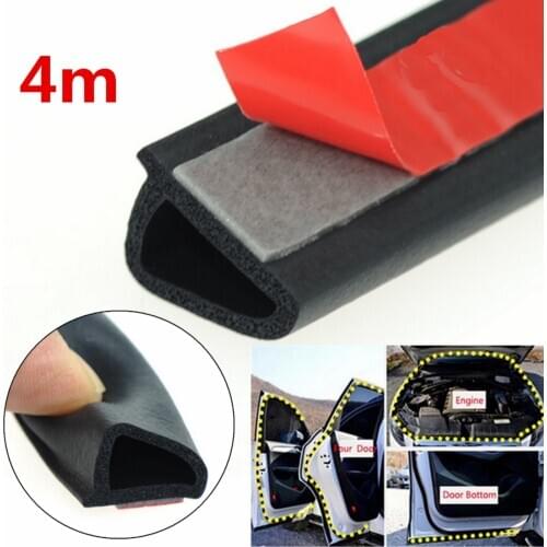 4 Meters D shape type Car Door Seal Strip Rubber Noise Insulation Anti-Dust Soundproof Car Seal Strong Adhensive Car Accessories