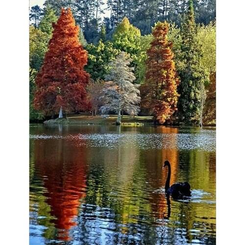 5D Diy Diamond Painting Cross Stitch Lake tree natural scenery Diamond Embroidery sale Full Square Round Mosaic StickerZP-2451