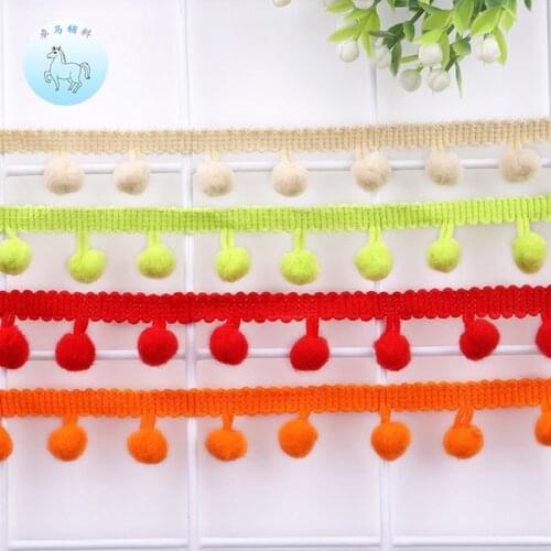 8MM 5Yards Pom Pom Lace Fluff Trim Ball Ribbon Pearl Pom Pom Sewing Knitted DIY Handicrafts Accessories Sewing Lace
