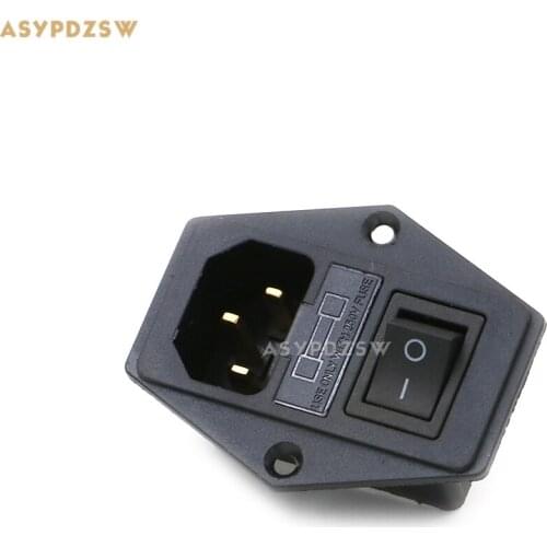Aucharm IEC 4N Purple copper gold-plated 10A/250V Fuse + Switch AC Power socket