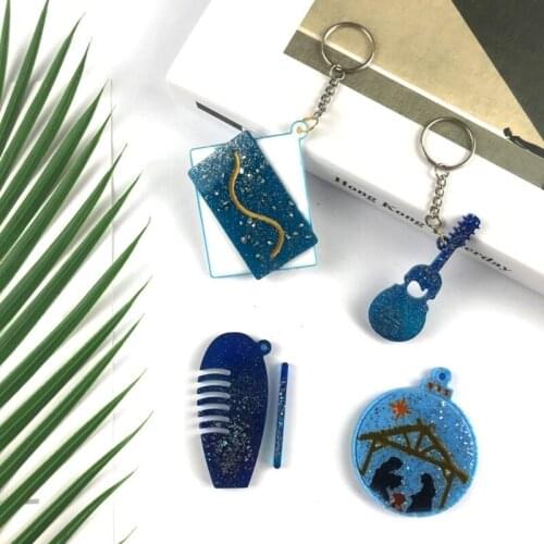 Keychain Epoxy Resin Mold Earrings Pendant Silicone Mould DIY Craft Jewelry Mold T84A